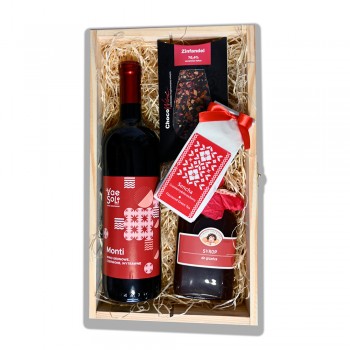 Box upominkowy z czerwonym winem Monti