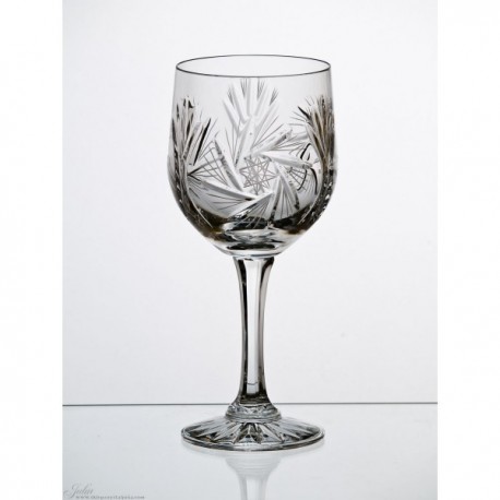 Kryształowe kieliszki do wina goblet - 6szt - szlif młynek