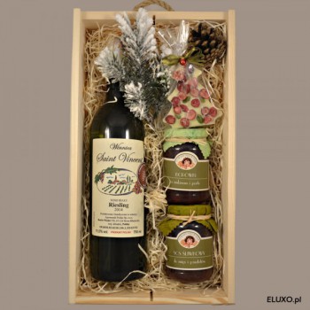 Zestaw świąteczny z winem polskim z winnicy Saint Vincent